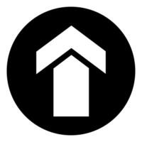 Up arrow icon black color in circle illustration flat style simple image vector