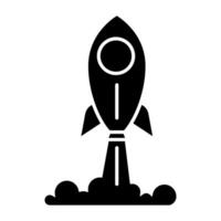 Rocket icon. Flat illustration of rocket icon for web isolated on white background vector