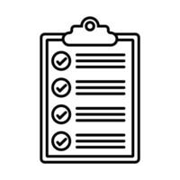 clipboard with checklist icon over white background, line style, illustration vector