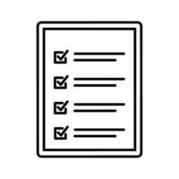 Checklist clipboard with checklist icon over white background, line style, illustration design. vector