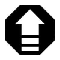 Arrow up icon. Flat black symbol. Pictogram is isolated on a white background. Designed for web sites and software interfaces. vector