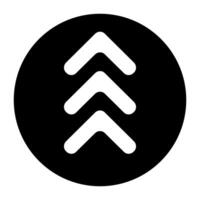 Arrow Up icon. Flat black symbol. Pictogram is isolated on a white background. Designed for web and apps. vector