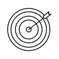 target with arrow icon over white background, line style, illustration vector