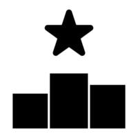 Star ranking icon. Flat black symbol. Pictogram is isolated on a white background. Designed for web and software interfaces. vector