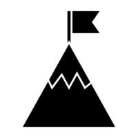 Mountain with flag icon. Simple illustration of mountain with flag icon for web vector