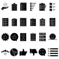 Survey icon set. Feedback illustration sign collection. Including question symbol. Survey web icons. satisfaction symbols for web and mobile app. vector