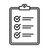 checklist clipboard with checklist icon over white background, line style, illustration vector