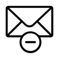 Remove mail icon . A flat illustration iconic design of remove mail sign. vector