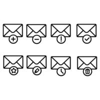 Mail icon set. Email illustration sign collection. Envelope symbol. Post web icons. Mail symbols for web. vector
