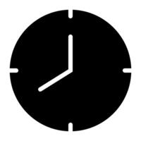 Clock solid icon. Clock illustration isolated on white. Time glyph style design, designed for web and app. Eps 10 vector