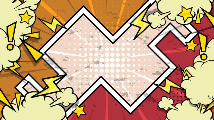 comic book background with a star and explosion