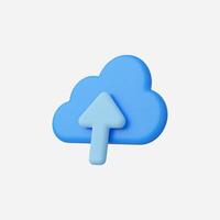 3d Realistic Cloud upload icon vector