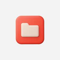 A minimalist red folder icon for digital applications. vector