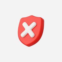 A bold red shield icon with a white cross, symbolizing caution. vector