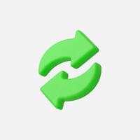 A vibrant green refresh icon with circular arrows, symbolizing update. vector