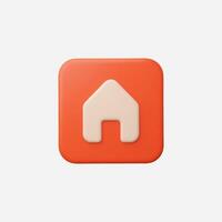 A minimalistic home icon in a vibrant red and cream color scheme. vector