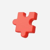A shiny red puzzle piece, symbolizing play and creativity. vector