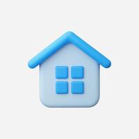 A modern blue house icon with a soft and minimal design. vector