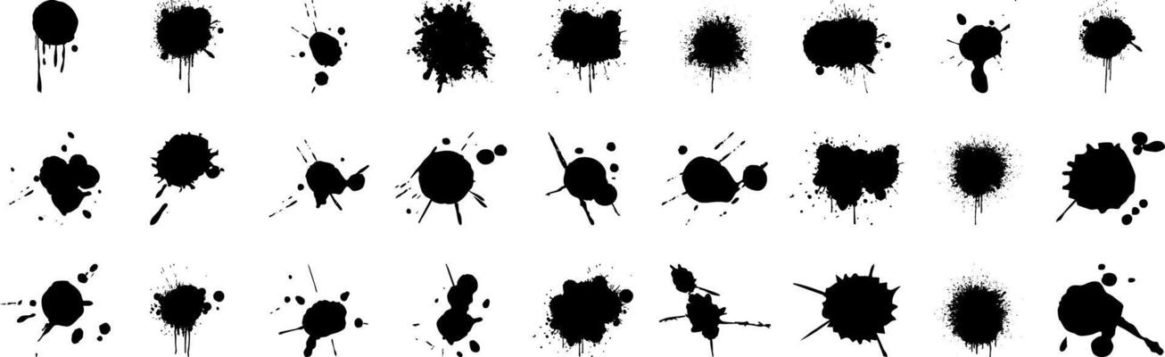 Abstract bloodstain shapes. Red splashes, blots and smudges for Halloween or crime scene designs.