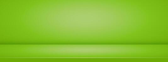 Green studio room. Abstract gradient background. 3d minimal wall for display presentation. illustration. vector