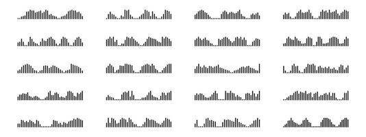 Set of sound wave icons. elements for music player, podcasts, mobile voice message. vector
