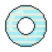 Lifebuoy icon. Pixel art object in 8 bit style. Retro 80s,90s game graphics. vector