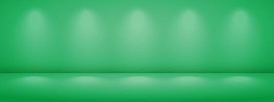 Limbo green background with light shadow. Abstract studio gradient bg. Modern banner with empty space. illustration. vector