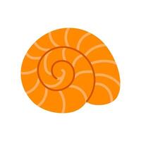 Round orange shell with tight spiral pattern vector