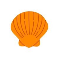 Bright yellow scallop shell with simple rounded shape vector