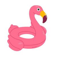 Pink flamingo-shaped inflatable pool float with soft curves and bold color, perfect for summer designs, kids' products, or vacation themes vector