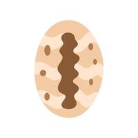 Cowrie shell with central slit pattern, light brown color vector