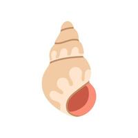 Natural spiral seashell in beige color with soft curved shape vector