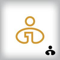 Continuous linear first place and success logo in human. Unique design identity. Geometric logo template. vector