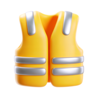 3d Safety vest icon isolated on transparent background. 3d rendering Cartoon plastic style png