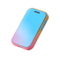 3d mobile phone device icon isolated on transparent background. 3d rendering Cartoon plastic style png