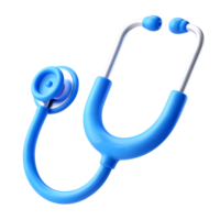 3d Stethoscope icon isolated on transparent background. 3d rendering Cartoon plastic style png