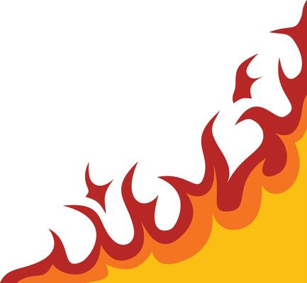Fire Frame Border Icon in Flat Design