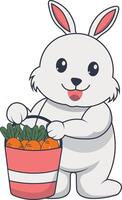 Rabbit Character Illustration. Isolated on White Background. vector