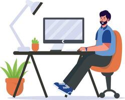 Programmer People Illustration, Isolated on White Background. vector