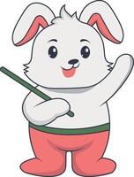 Rabbit Character Illustration, Isolated on White Background vector