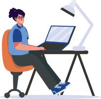 Programmer People Illustration. Isolated on White Background. vector