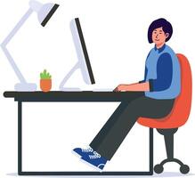 Programmer People Illustration. Isolated on White Background vector