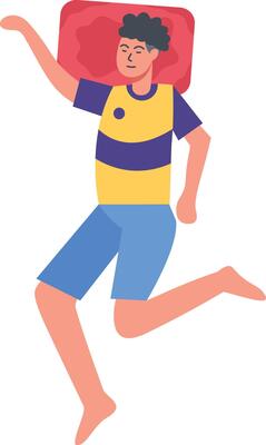 Men Sleeping Pose Character with Cartoon Design