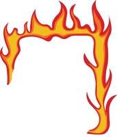 Fire Frame Illustration in Red and Orange Color Design. vector