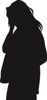 Pregnant Lady Silhouette in Flat Shape vector