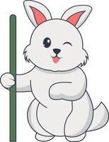 Rabbit Character Illustration on White Background vector
