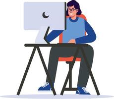 Programmer People Illustration Isolated on White Background. vector