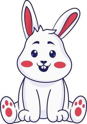 Illustration of Cute Rabbit Holding Carrot on White Background,