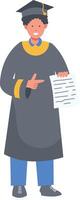 Student Graduation Character with Flat Design vector