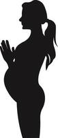Pregnant Lady Silhouette in Simple Design. vector